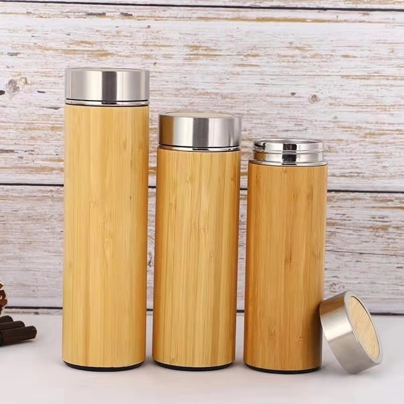 Bamboo Tumbler Vacuum Double-walled Bamboo Tumbler 304 Stainless steel ...