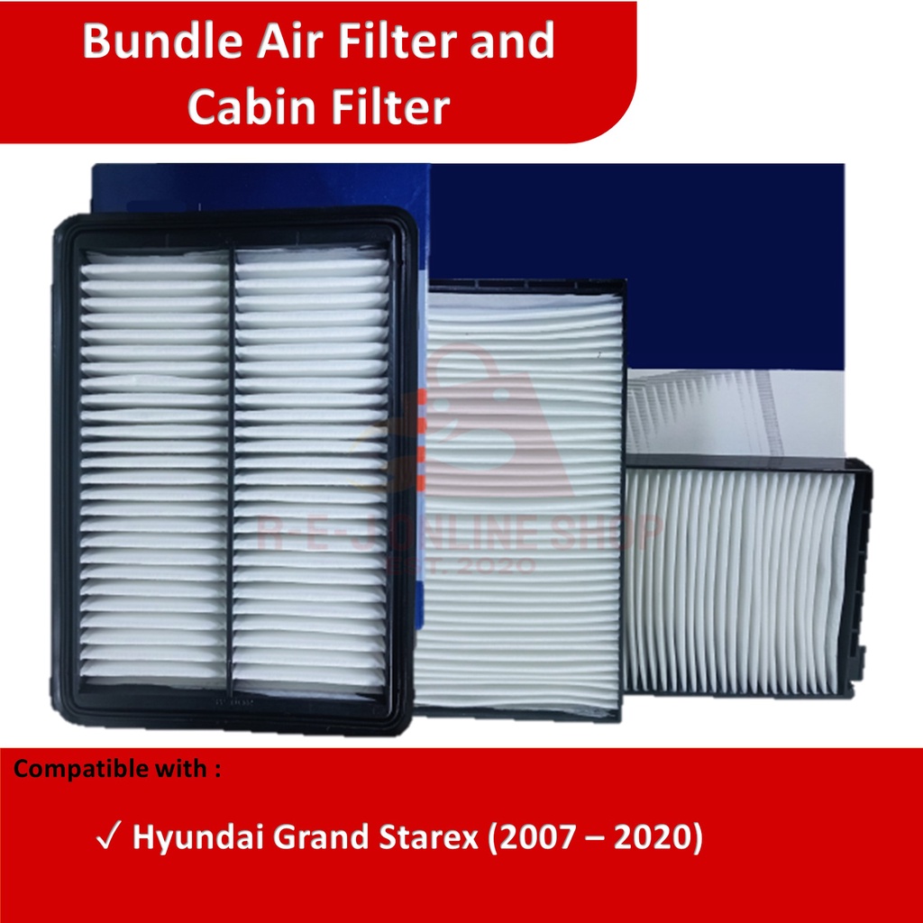 Bundle Air Filter and Cabin Filter for Hyundai Grand Starex (2007 ...