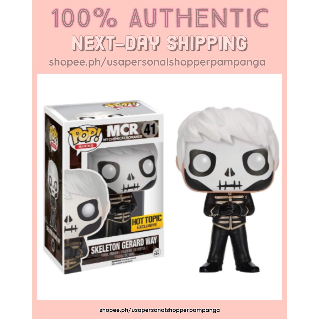 Funko Pop Rocks 41 My Chemical Romance Skeleton Gerard Way Hot Topic Exclusive