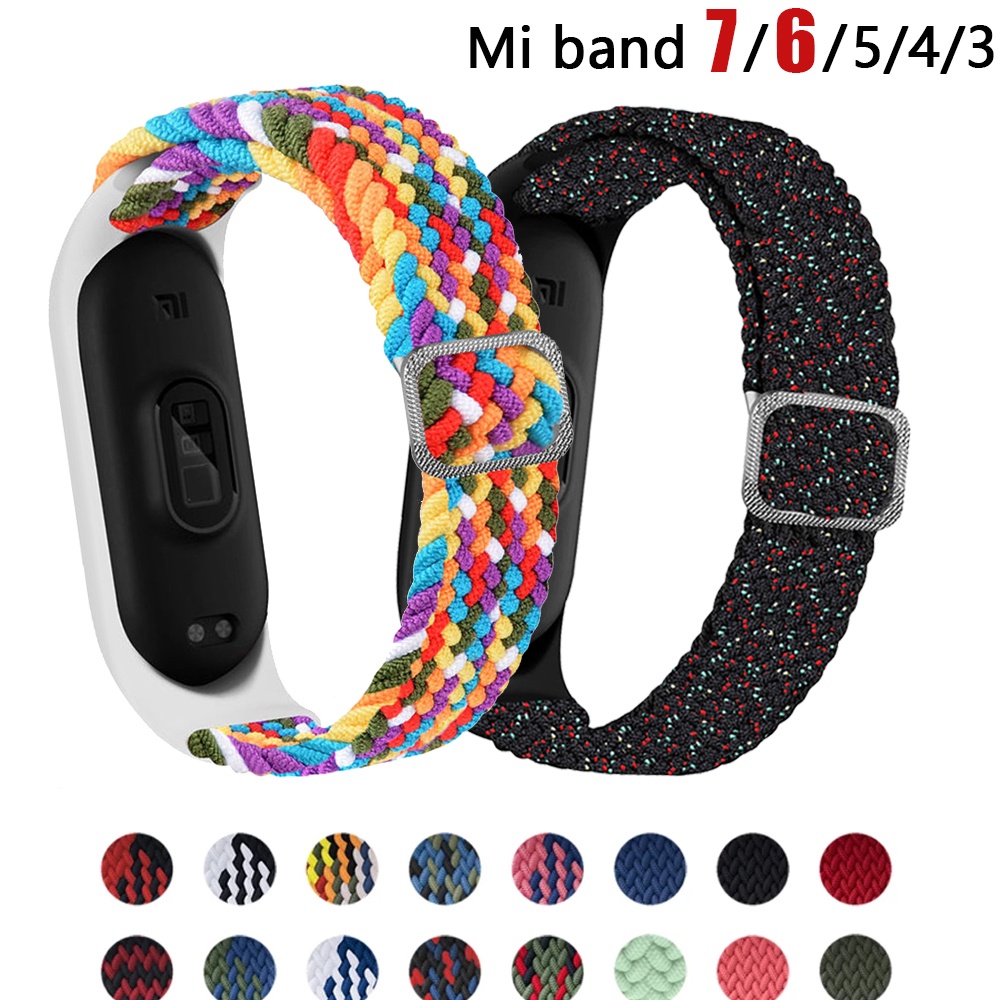 Bracelet for Mi band Strap Elastic adjustable Nylon Braided