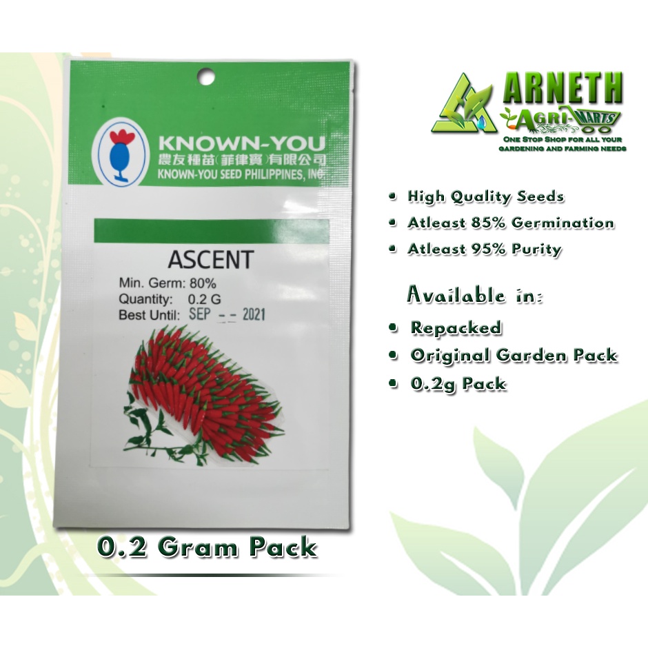 ASCENT LABUYO TYPE HOT PEPPER CHILI SEEDS RETAIL PACK BY KNOWN YOU ...