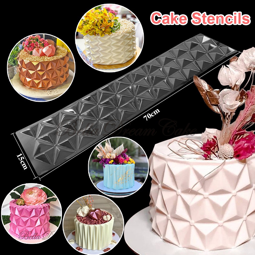 Cake Stencil 3D Diamond Pattern Cake Decorating Plastic Lace Cake ...