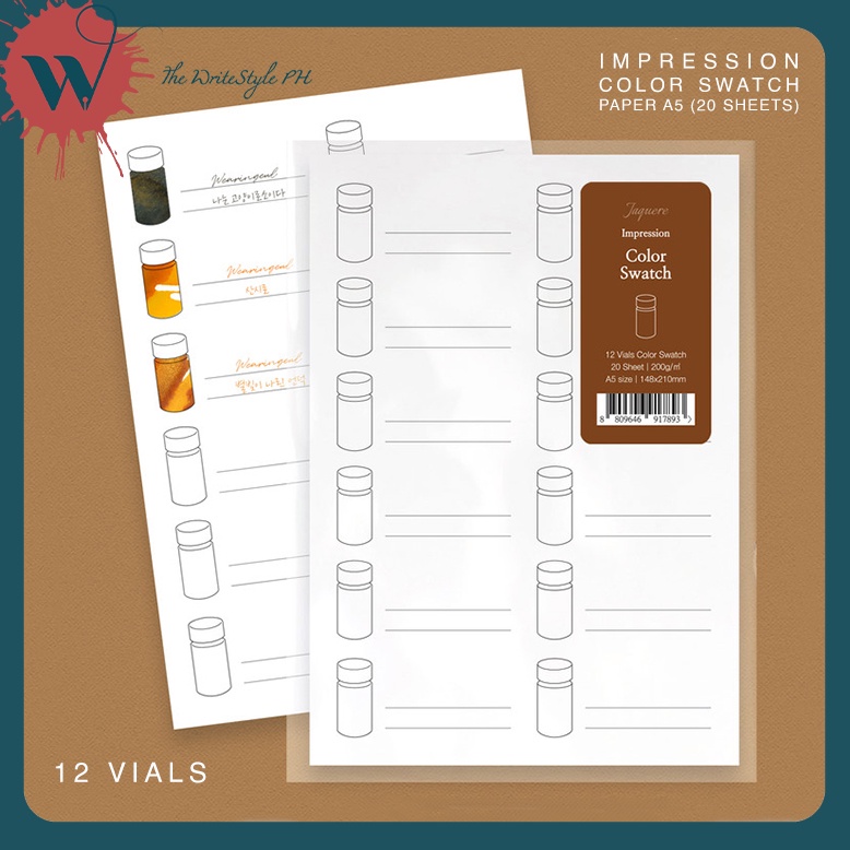 Wearingeul - Jaquere Impression Ink Color Chart Paper A5 (20 sheets ...