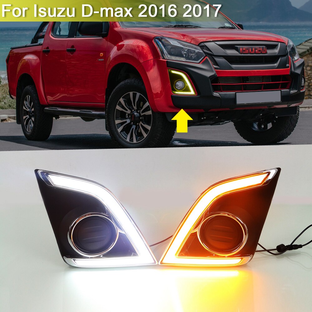 2in1 Front Bumper Fog Warning Lamp White DRL Daytime Light Turn