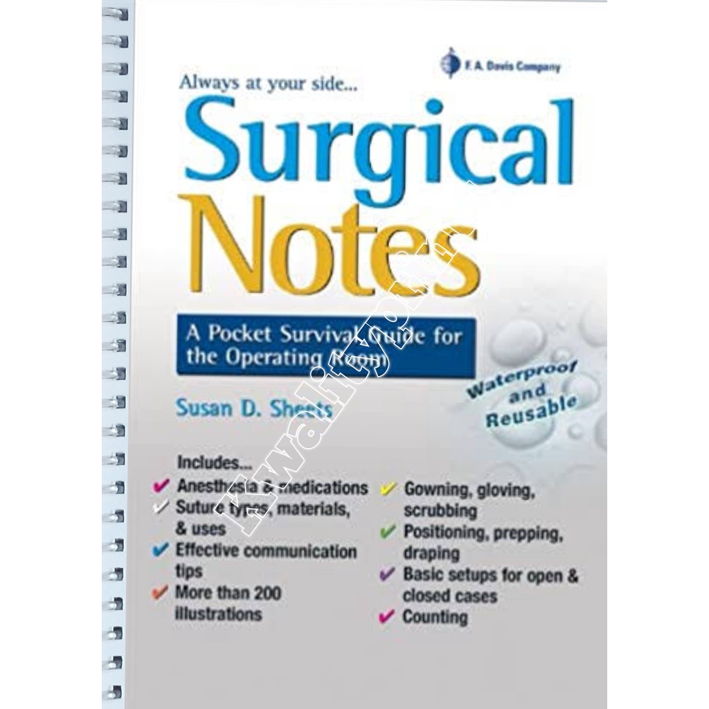 SURGICAL NOTES a POCKET SURVIVAL GUIDE FOR THE OPERATING ROOM Shopee