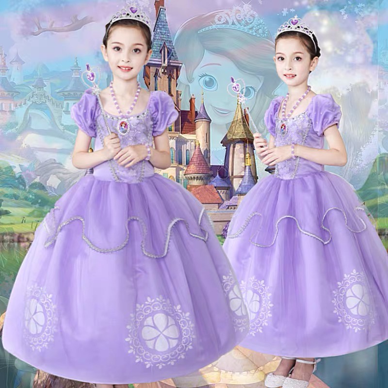 FMYFWY Girls Princess Sofia Fancy Dress Costume - Rapunzel Ball Gown For Halloween, Birthday, Parties - View #3