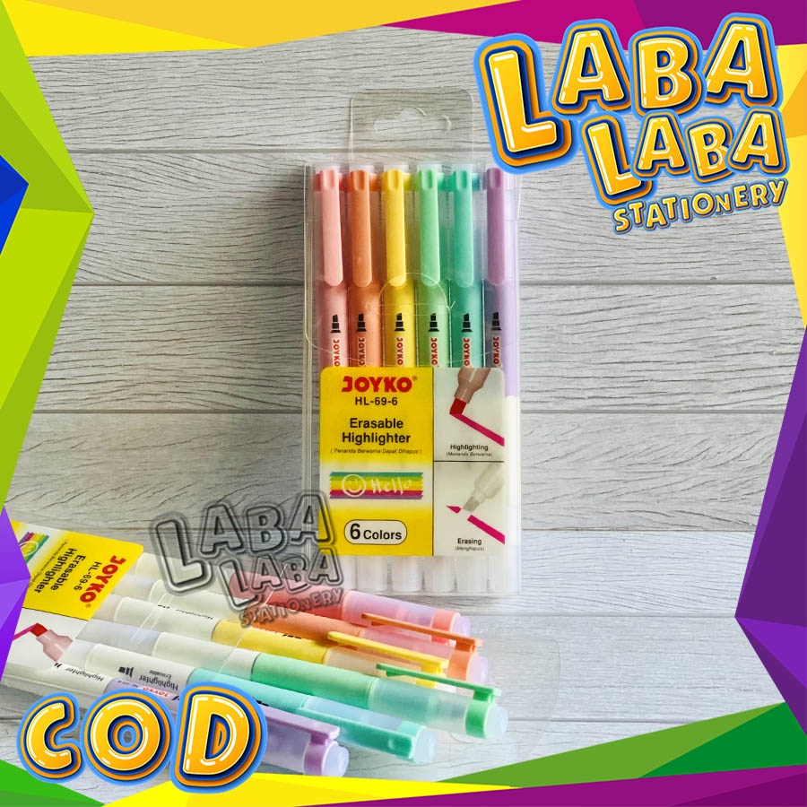 Joyko HL696 Erasable Spider Highlighter Pen (6PC) Shopee Philippines