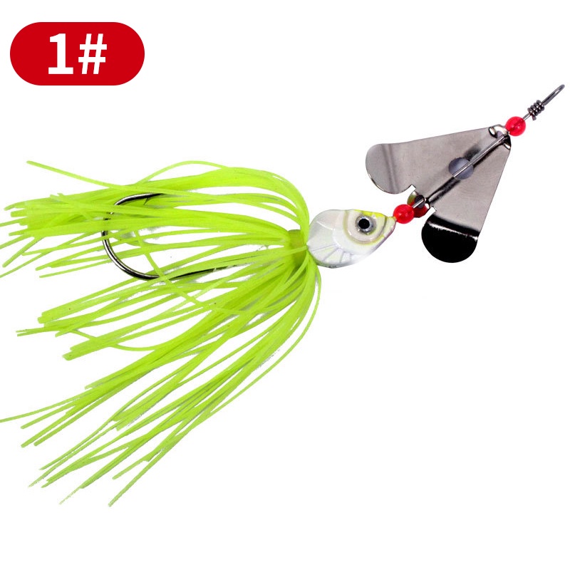 13g/14cm Spinner Bait Jig Head Fishing Lures 3D Eyes Rubber Skirt Bass ...