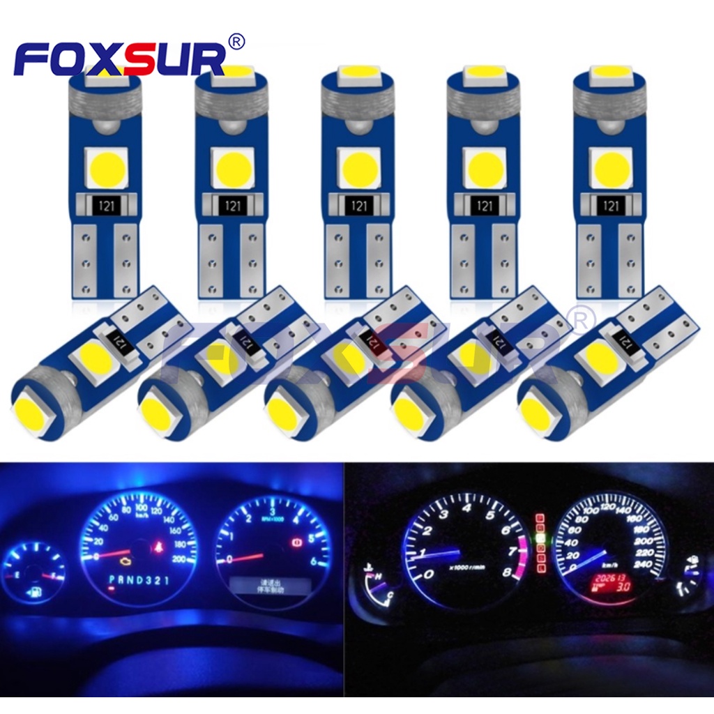 10Pcs T5 LED bulb LED car interior light dashboard heating indicator ...