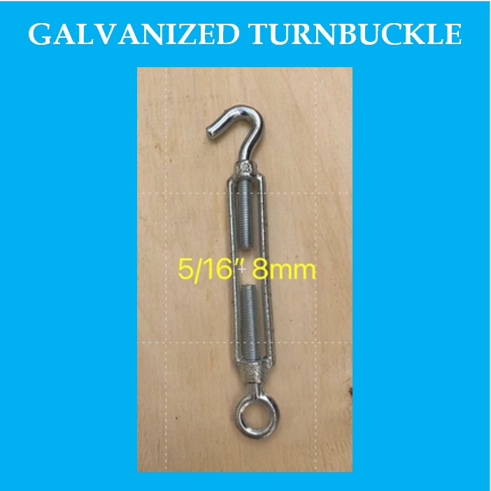 GI Turnbuckle 1/4'' (6MM) 5/16" ( M 8 ) 9/16" (14MM) Hook & Eye