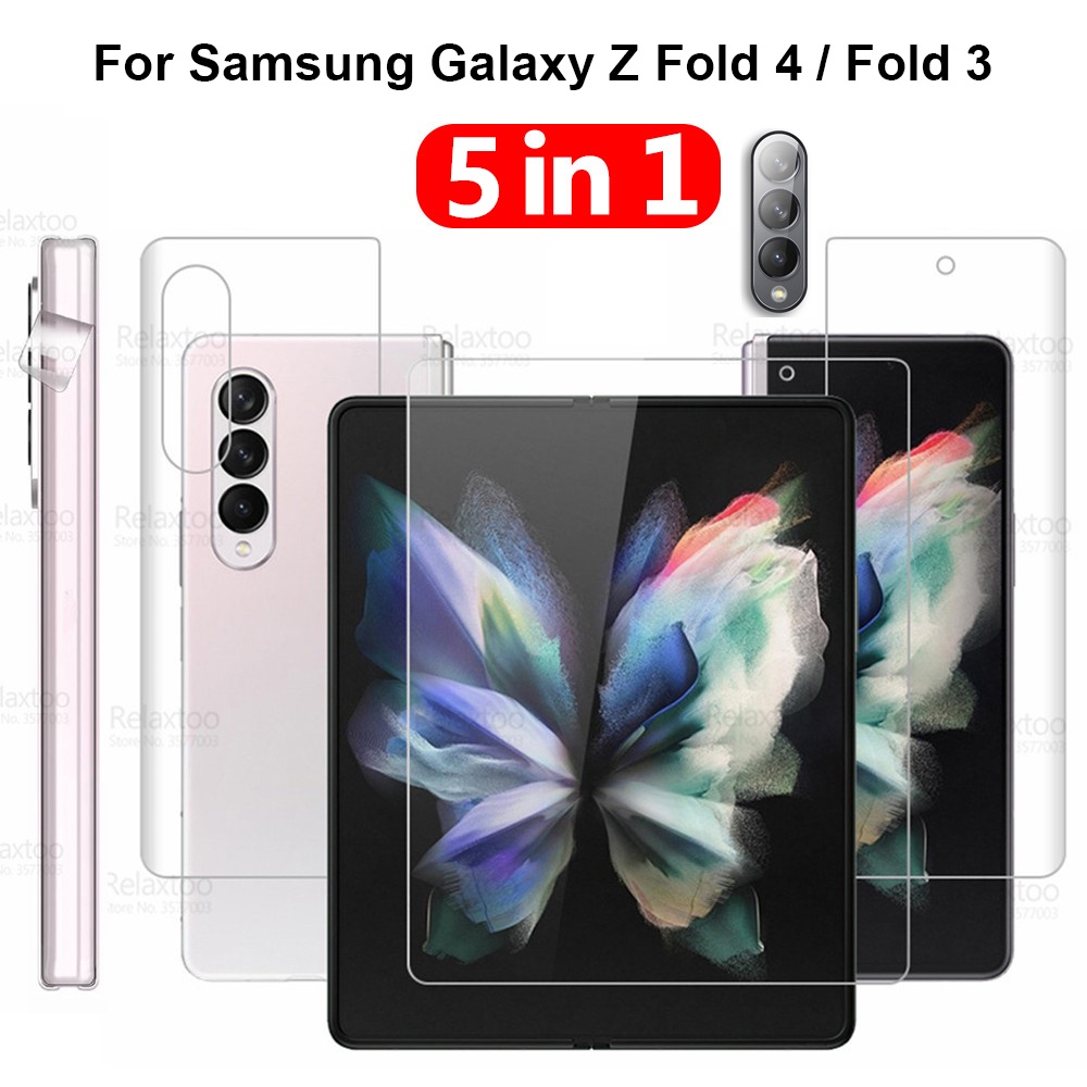 5 in 1 Samsung Galaxy Z Fold 4 Screen Protector Fold 3 Hydrogel Film