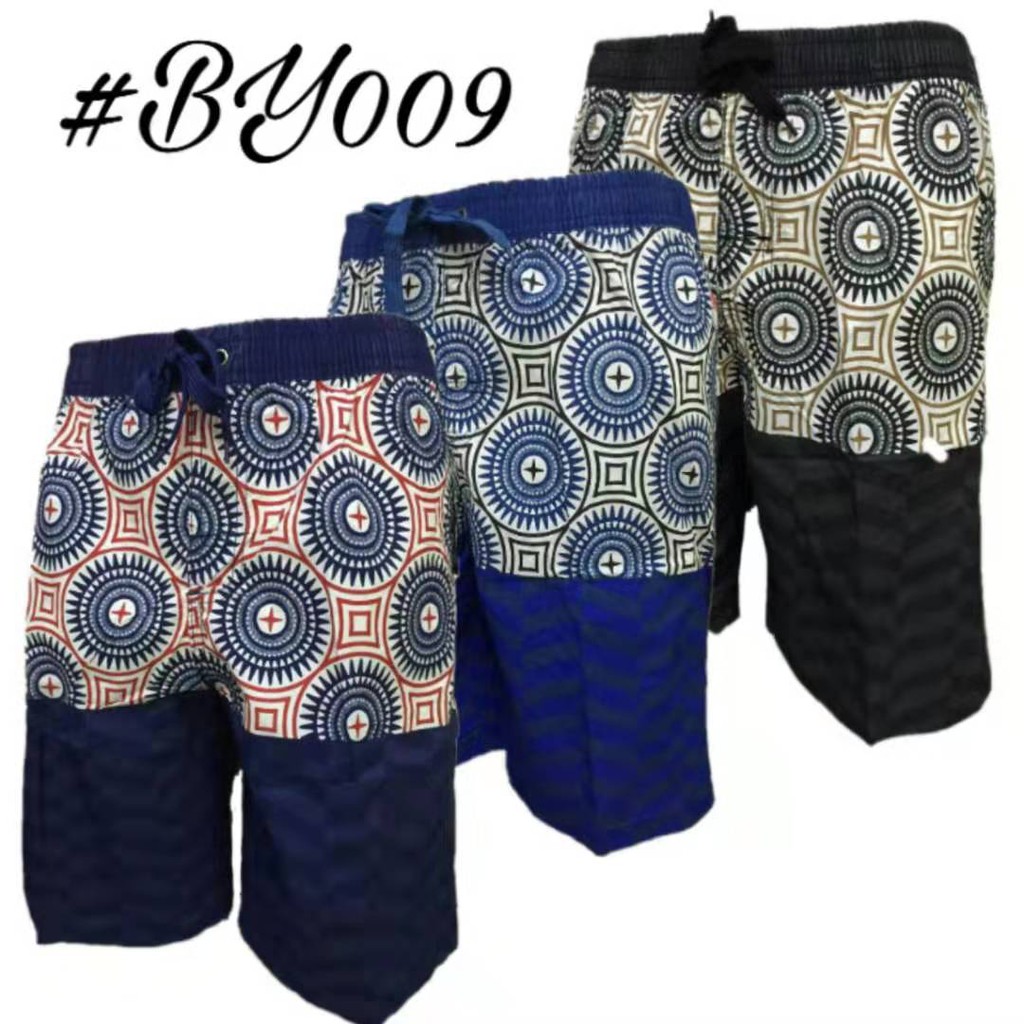 Mens Board Shorts Pattern Cross Line Garterized With Waist Tie Stock# ...