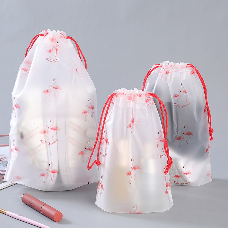 Transparent Storage Bag Waterproof for Clothes Underwear Drawstring ...