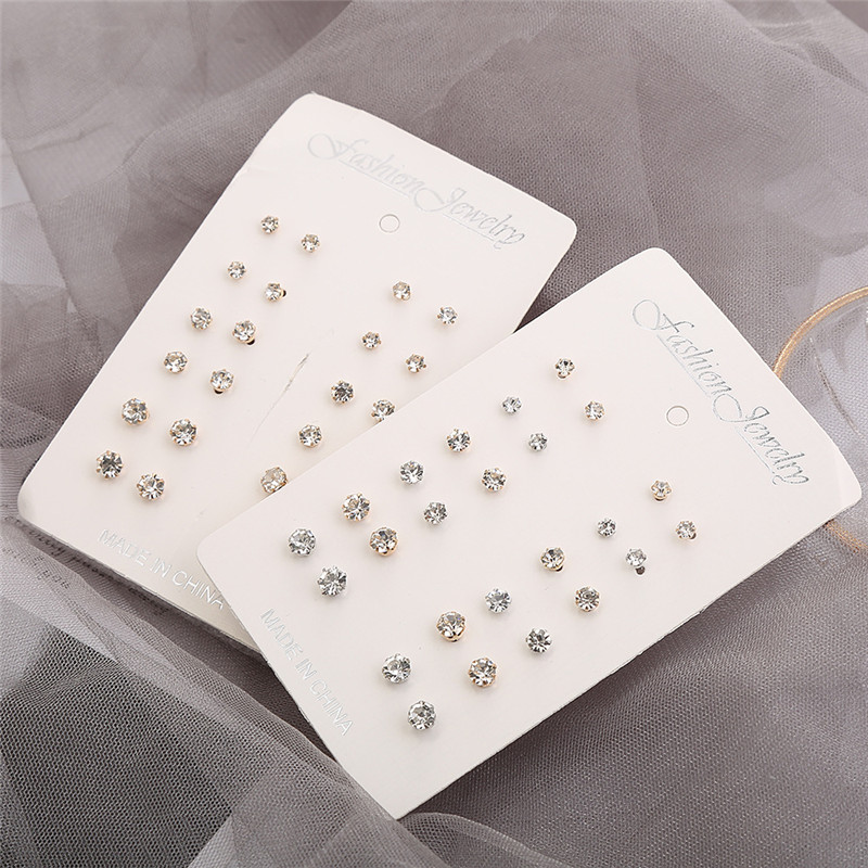 #100% Original# 12 Pairs /set Earring Jewelry Simplicity Alloy ...