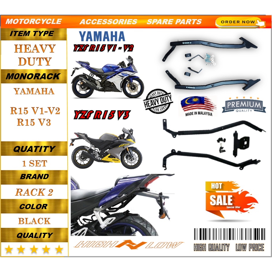 YAMAHA R15 V1-V3 TOP BOX J RACK MONORACK HEAVY DUTY | Shopee Philippines