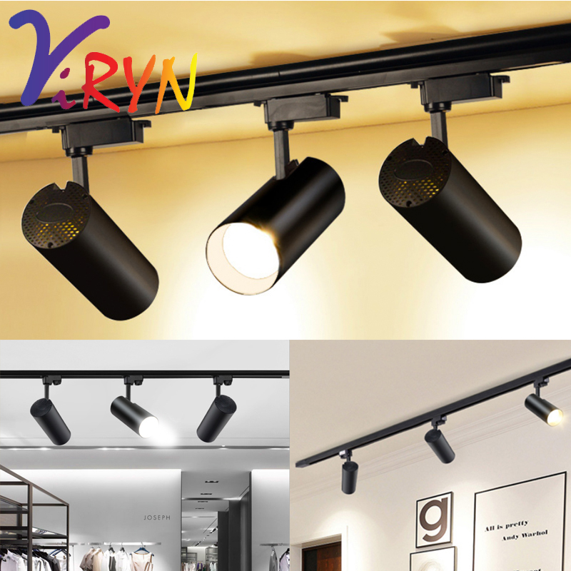 Viryn 30w Adjustable Led Black Surface Mounted Rail Ceiling Spotlight 