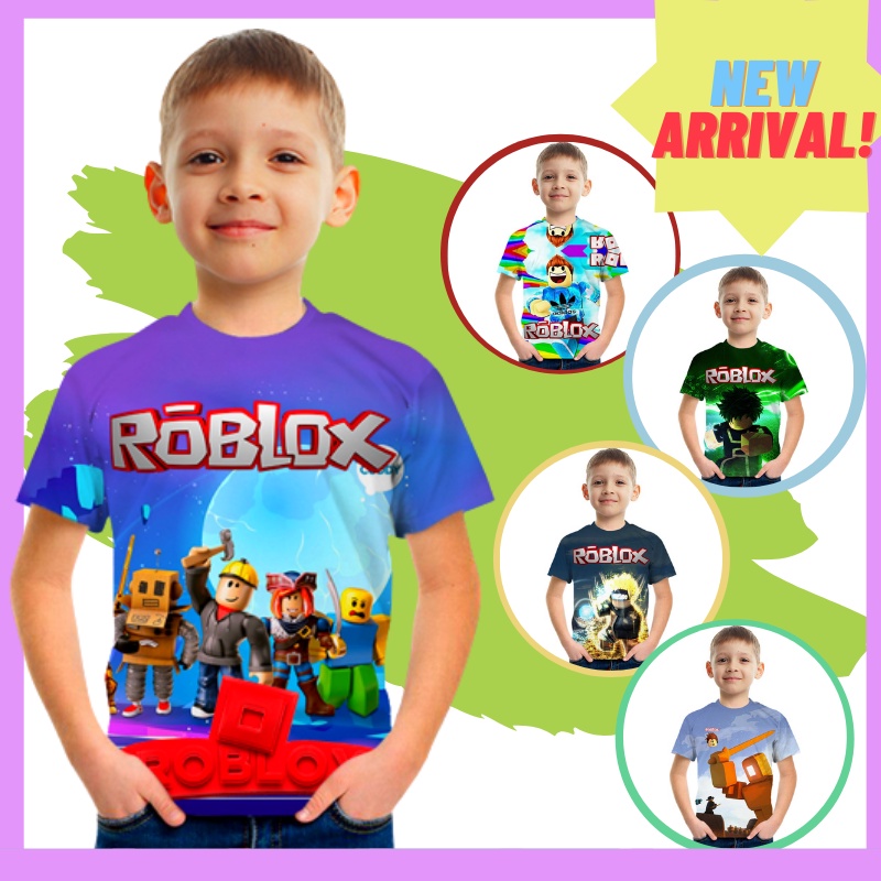 ROBLOX（4-14 Years Old)Kids Fashion T-Shirt Boys Daily Short Sleeve Shirts  Baby Casual Tops Games Adventure Summer Clothes