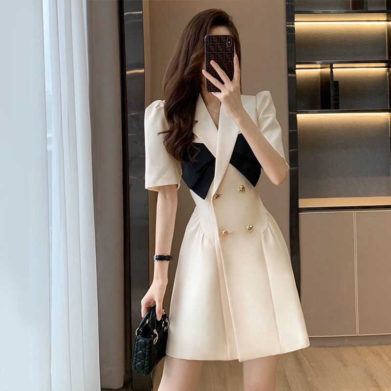 2022 Summer New Women's Clothing French Suit Dress | Shopee Philippines