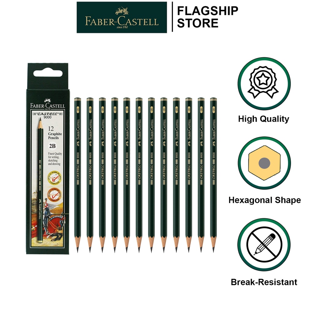 Faber-Castell 9000 2B for Computer Pencil 1 box [12117102] | Shopee ...