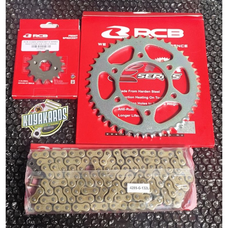 RCB CHAIN SET STEEL 14/43 428 132L SNIPER155,SNIPER150 V2 V2,TFX,FZ ...