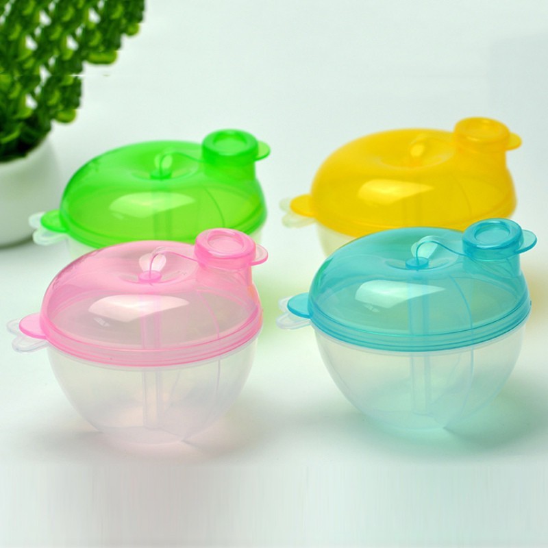 3 Sections Kids Travel Milk Powder Formula Dispenser Container Pot ...