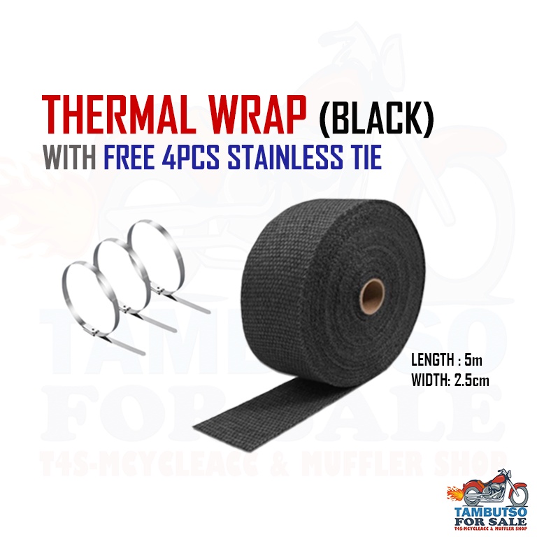 Exhaust Thermal Wrap for Motorcycle Elbow. Shopee Philippines