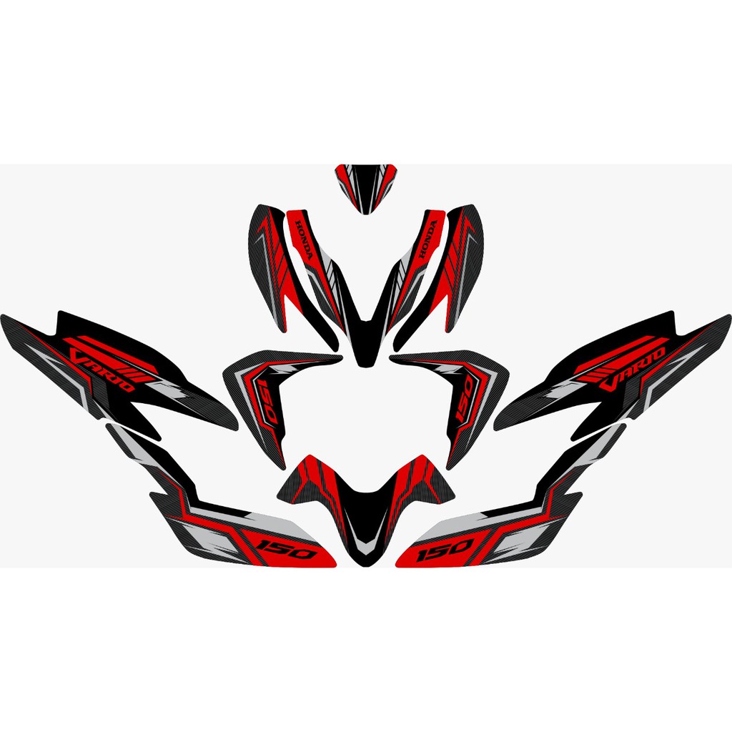 MERAH Full Body Motorcycle Decal Sticker All New Vario 150 - 125 Iss ...