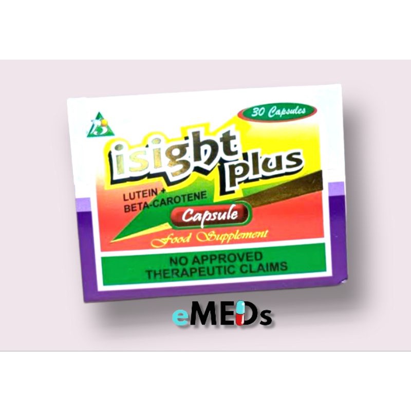 LUTEIN + BETA CAROTENE ISIGHT PLUS 30 CAPS ER BOX Shopee Philippines