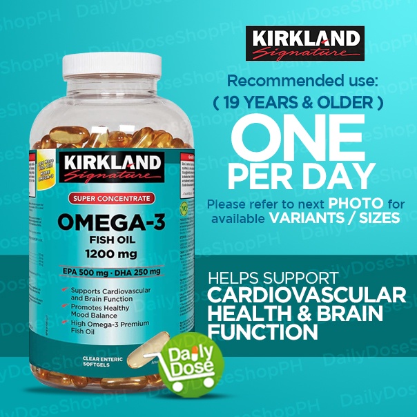 Kirkland Omega 3 Fish Oil 1200mg Enteric Softgels Shopee Philippines