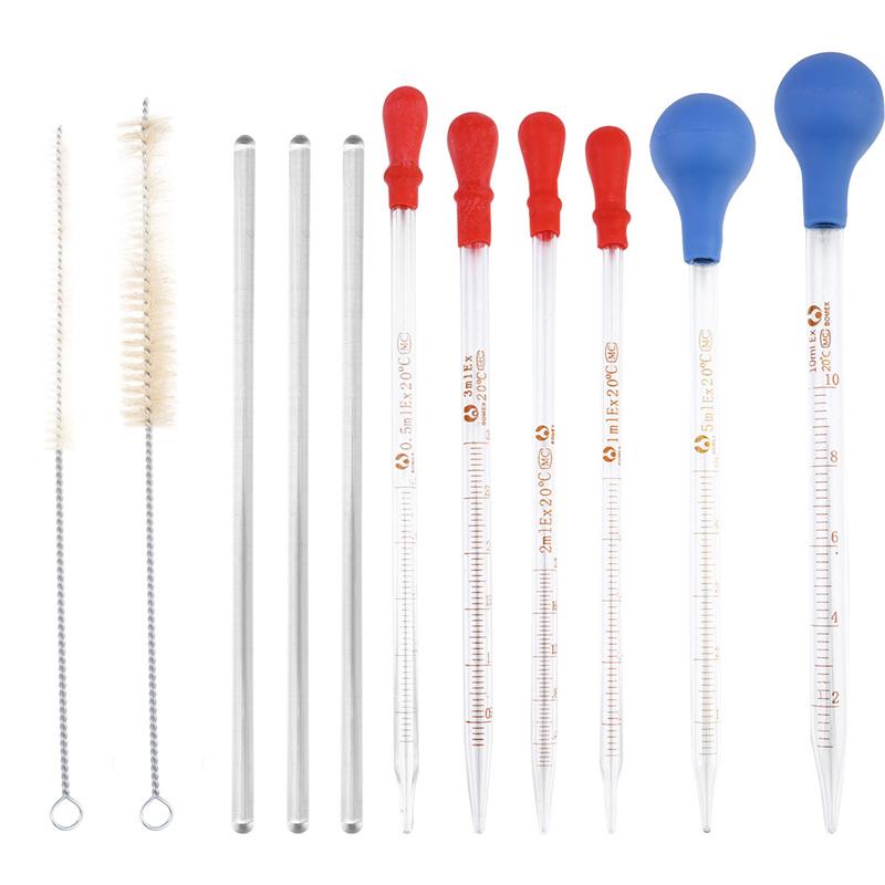 10ml Glass Graduated Scale Dropper Pipette Lab Transfer Pipettes - Foto 7