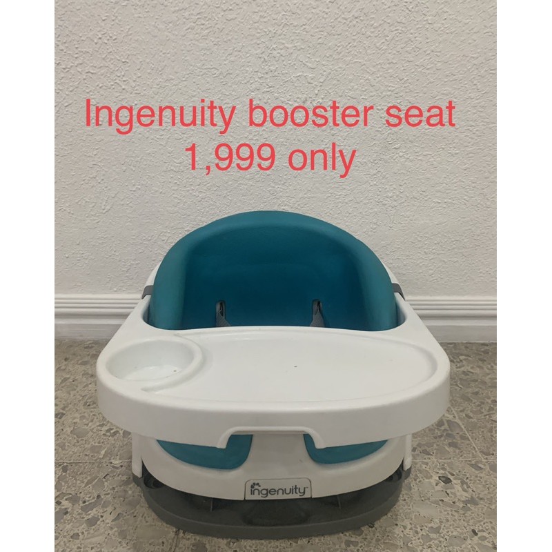 Ingenuity Baby Base 2-in-1 Booster Feeding and Floor Seat with Self-Storing  Tray - Peacock Blue