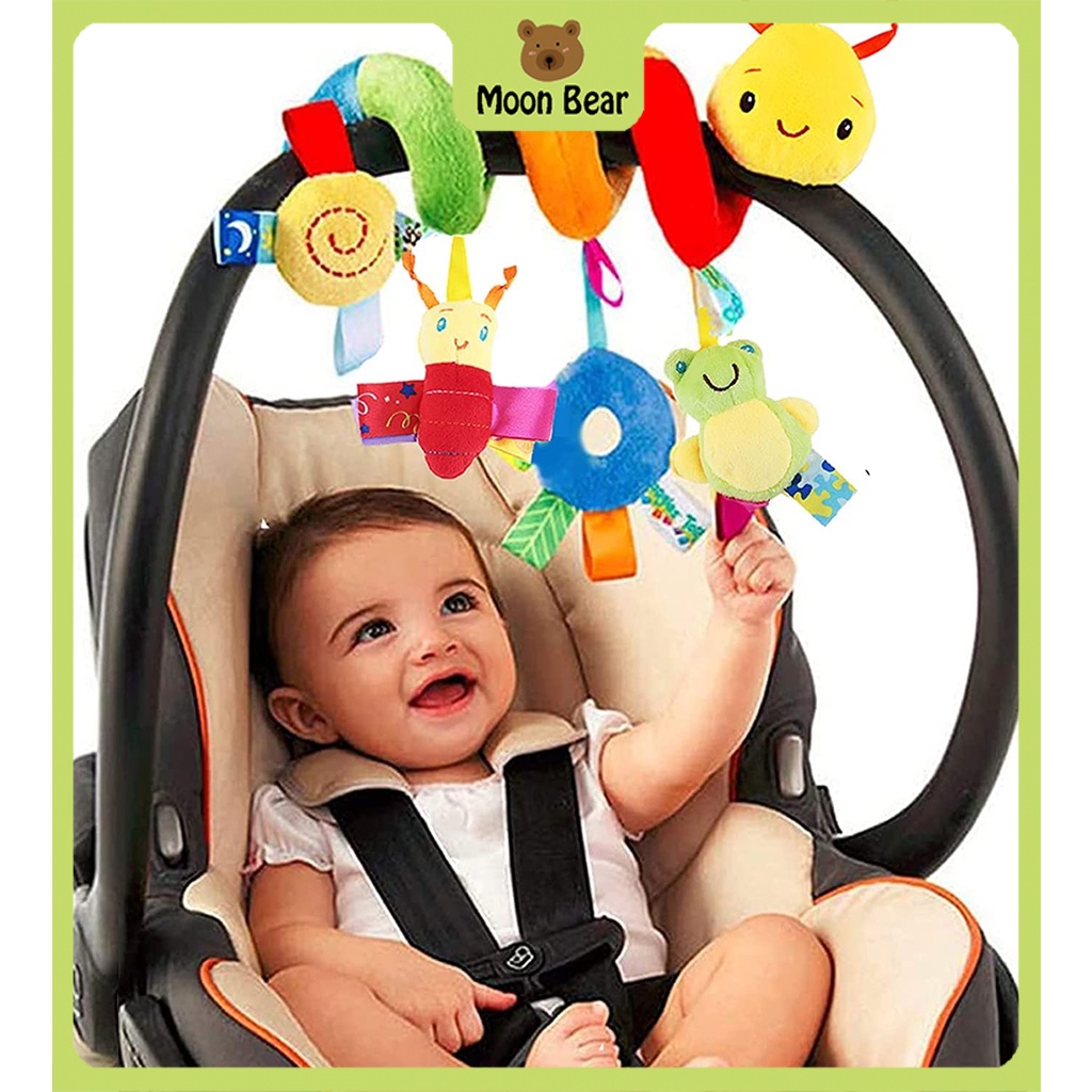 MoonBear Baby Car Seat Toys Spiral Car Seat Toy Plush Activity Hanging