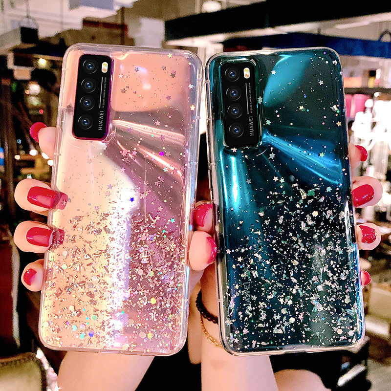 Compatible with Xiaomi 14 Pro Case Glitter Clear Green, Xiaomi 14 Pro Phone  Case Silicone Transparent Soft TPU Women Girls Shockproof Protective Slim