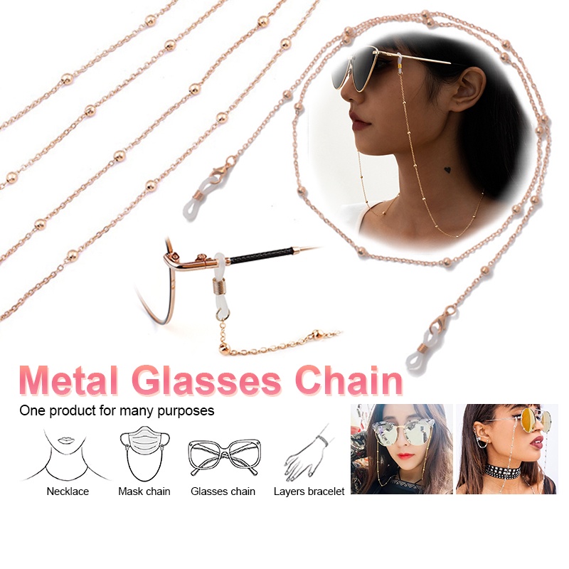 Korean Eyeglasses Chain Fashion Pearl Beaded Lanyards Anti-lost Glasses ...