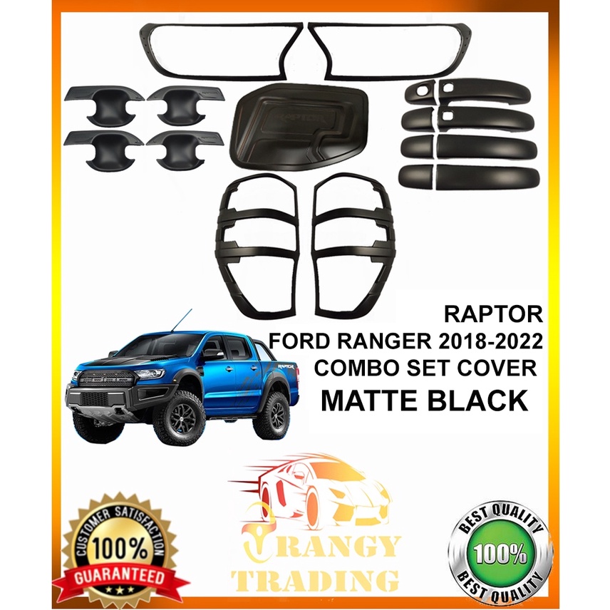 Ford Ranger 2018 to 2022 RAPTOR Garnish Combo set cover matte black ED ...