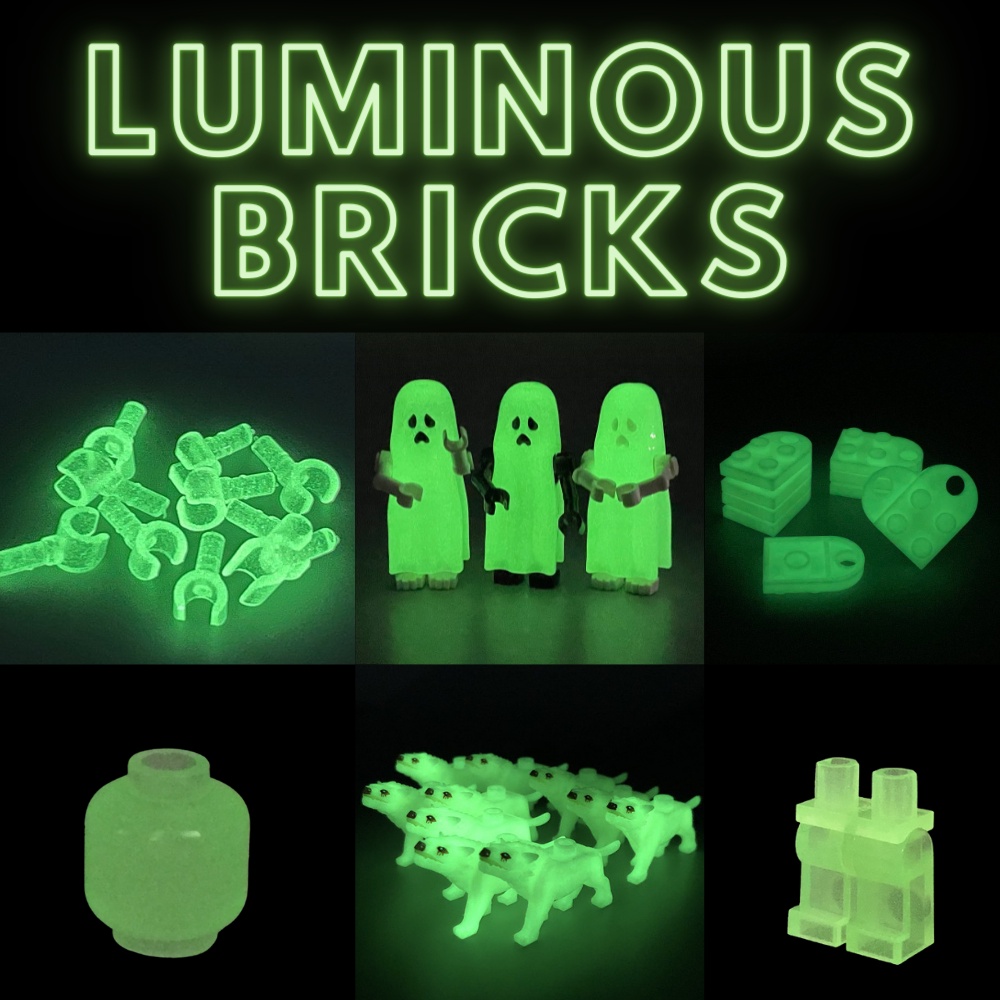 Moc Bricks Luminous Ghost Wolf Head Hands Heart Model Figure Body Part