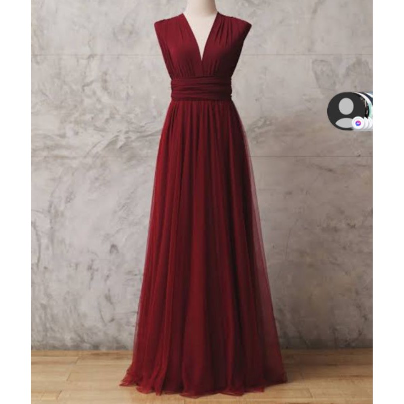 Dark red 2024 infinity dress