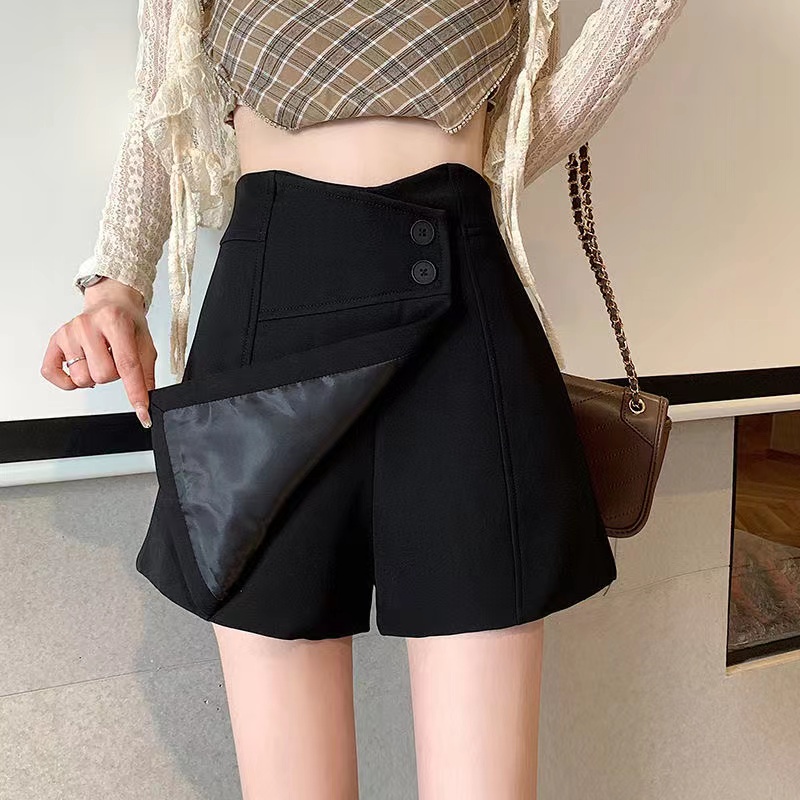 Irregular Black Half-Length Pants Skirt Women Summer New Style High ...