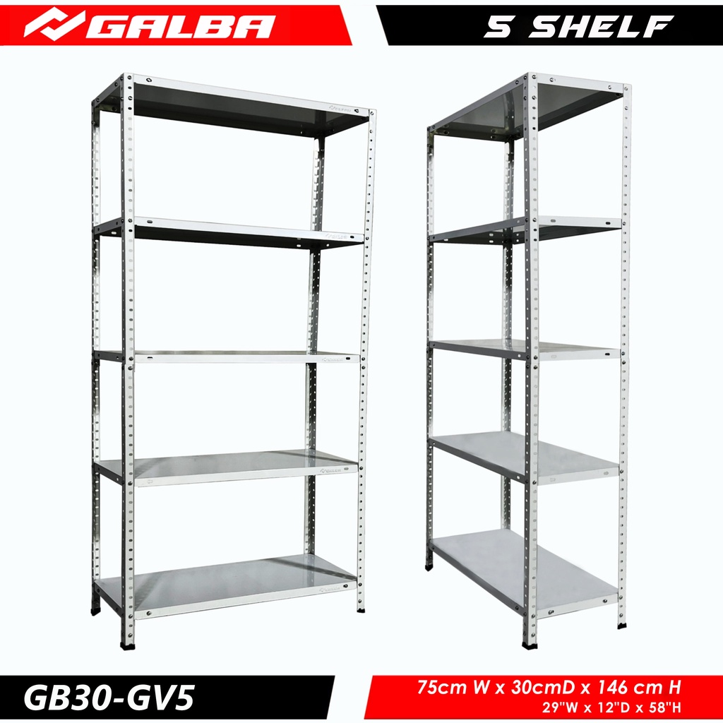 GALBA AllMetal Storage Rack Adjustable 3/4/5 Layers Galvanized Steel