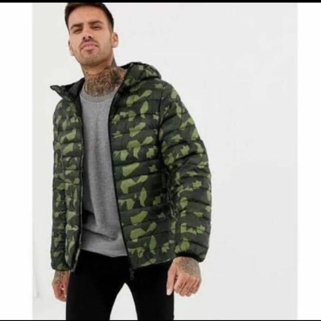Jaket pull and bear camo hotsell