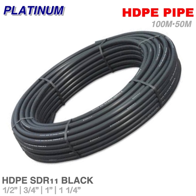 100 Mtrs | SDR-11 HDPE Black Pipe Waterline & Farm Garden Irrigation ...