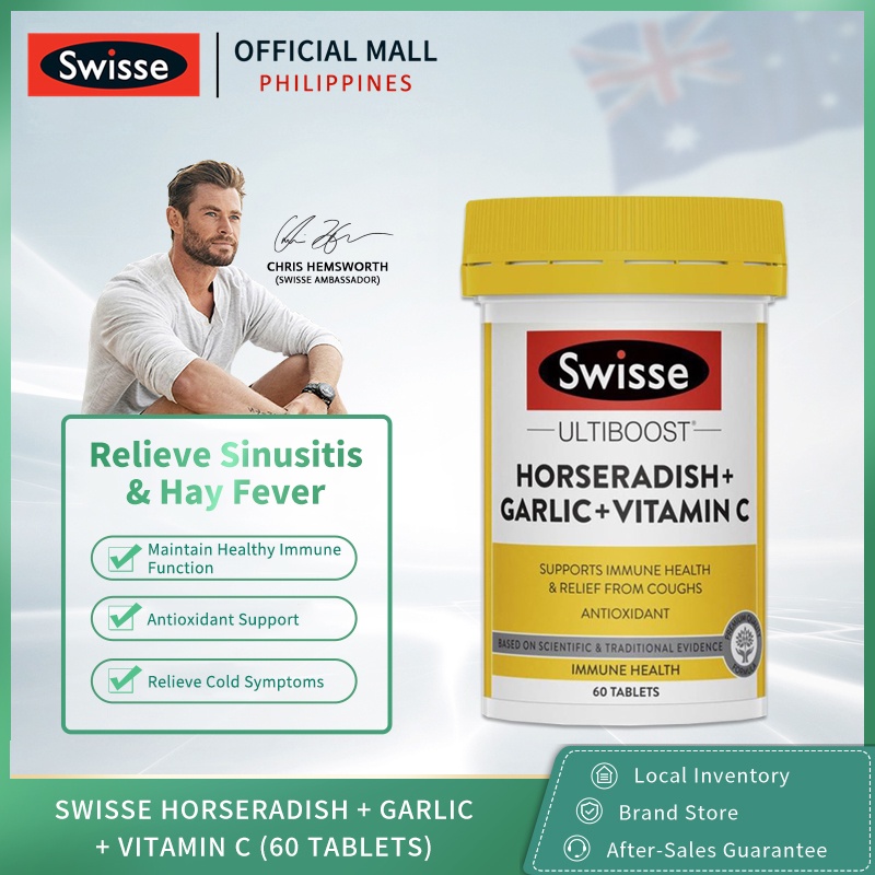 Swisse Ultiboost Horseradish + Garlic + Vitamin C 60 Tablets WfDl