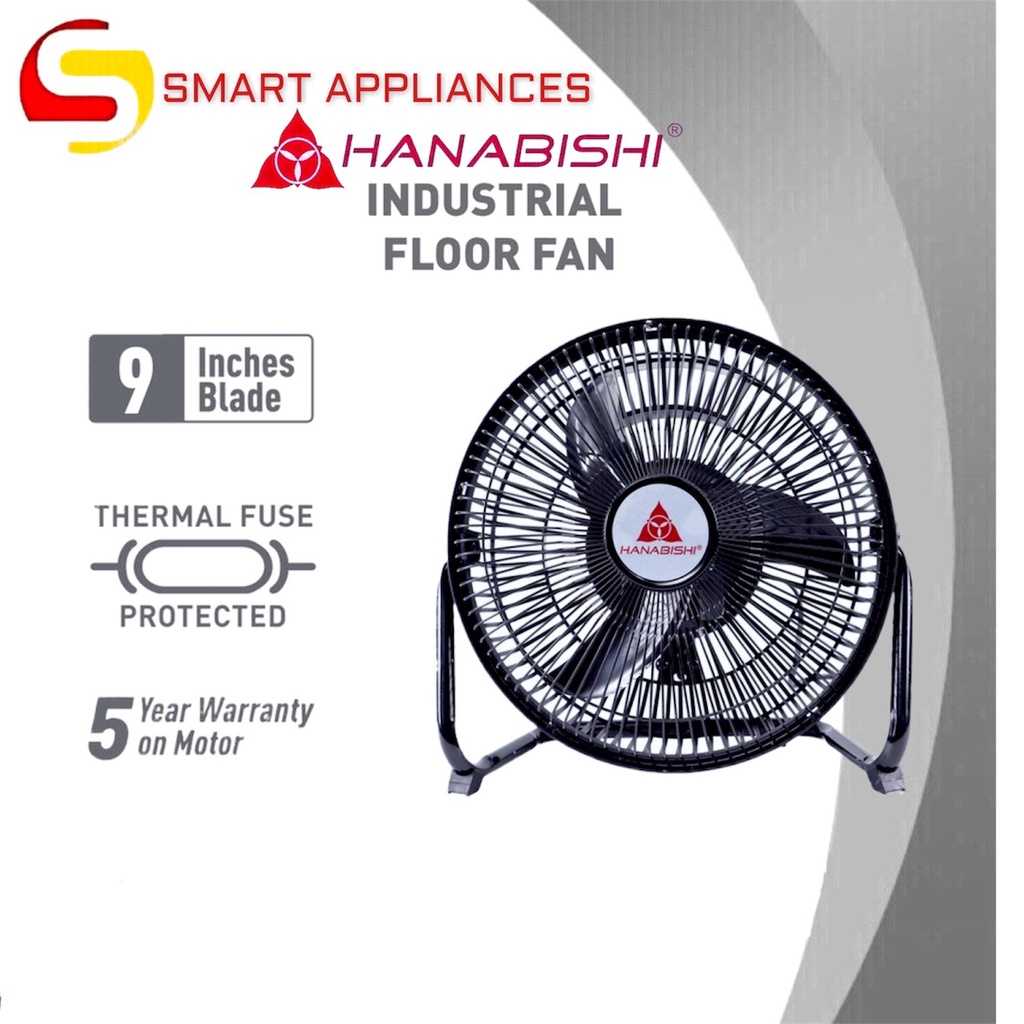Hanabishi Industrial Floor Fan HIFF900BLK Black by Smart Appliances