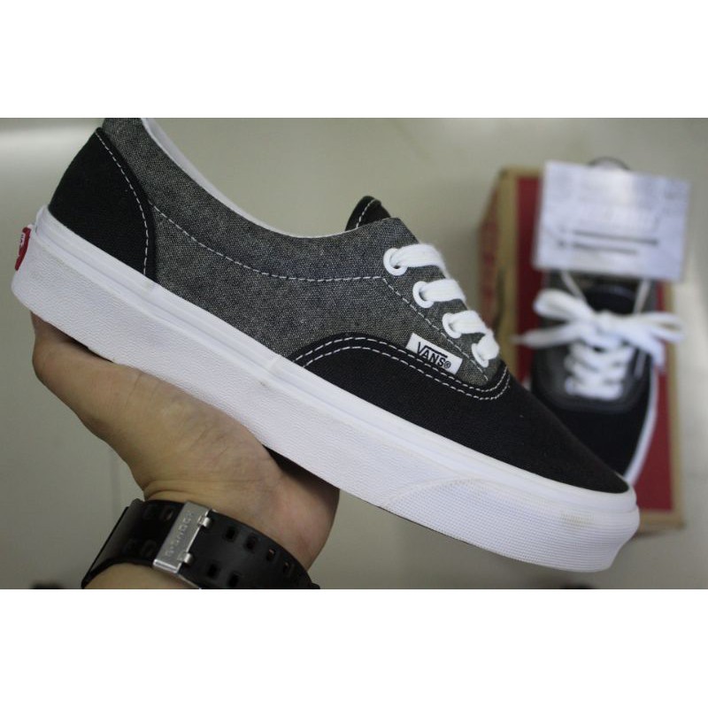 Vans era black outlet and gray