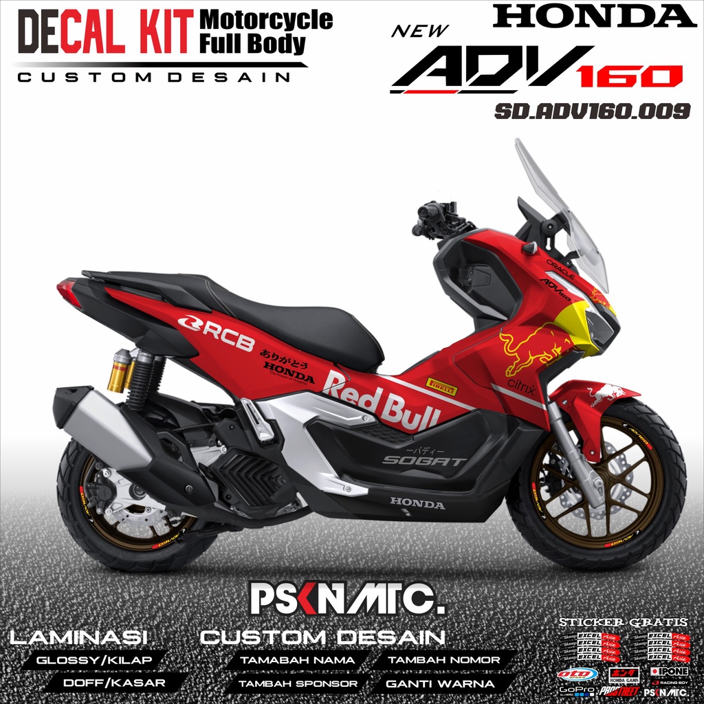 Decal ADV 160 - Dekal Sticker Striping Fullbody Full Blok List HONDA ...