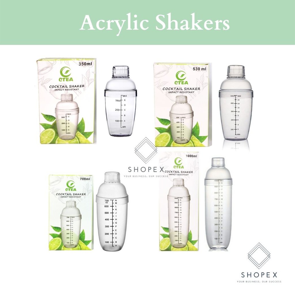 CTEA Acrylic Shaker (350 to 1L) milk tea shaker / cocktail shaker