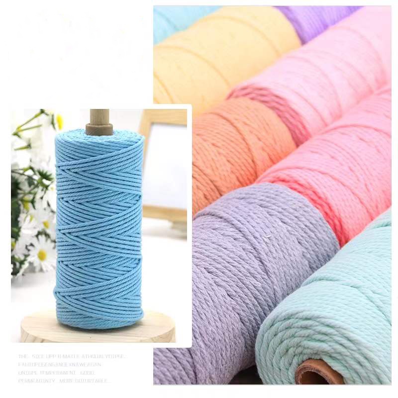 Ready stock 3mm Macrame Cord Rope String Natural Cotton Macrame Twisted ...