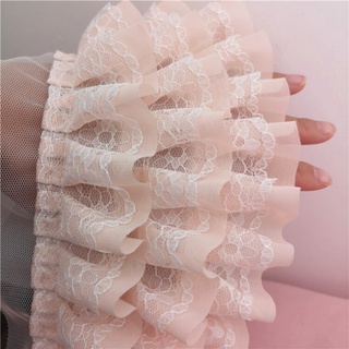 1Yard 3CM Wide 2 Layer Pleated Mesh Tulle Ruffle Trim Lace Trim for Fringe  Prom Party Dresses Sewing Accessories Fabric Supplies