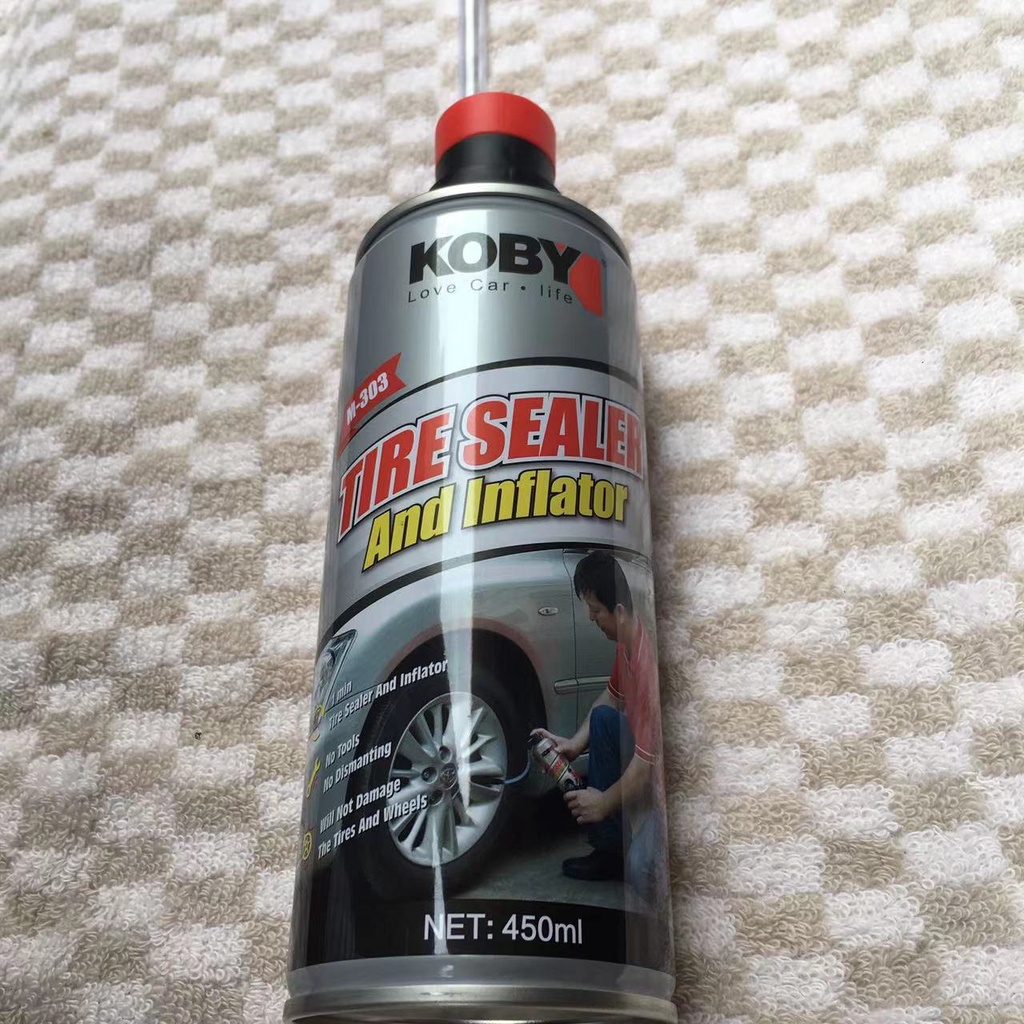 COD MOTORCYCLE KOBY TIRE SEALER AND INFLATOR 450ML | Shopee Philippines