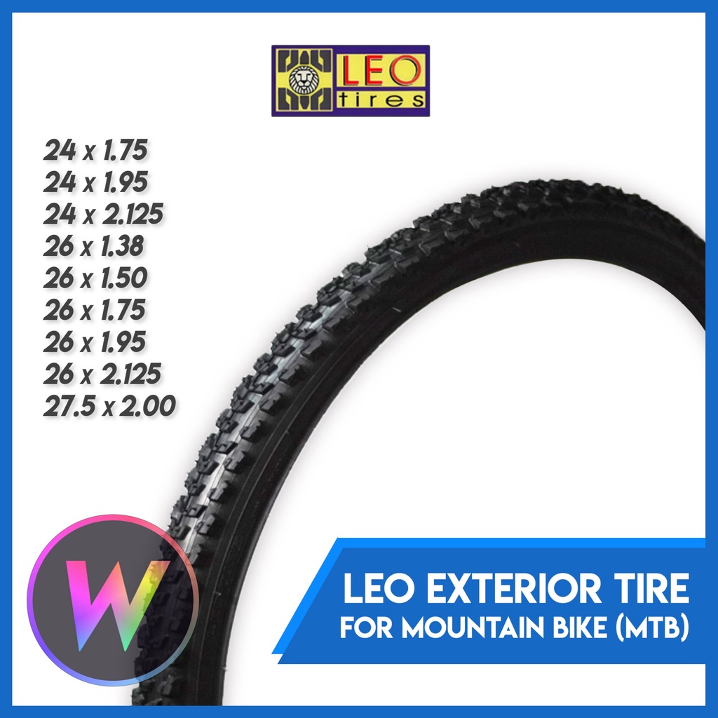 Leo Exterior Interior Tire MTB 24er 26er 27.5er BLACK RED